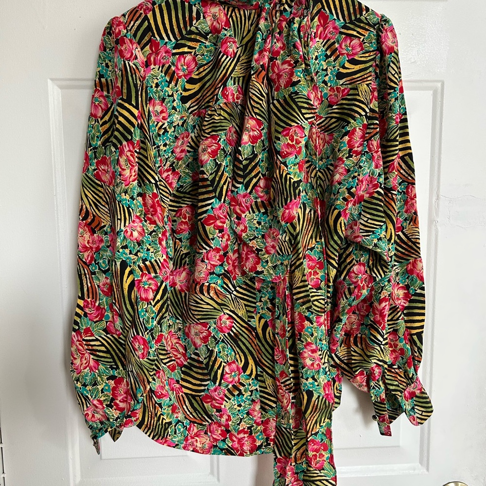 Floral Striped Women's Top